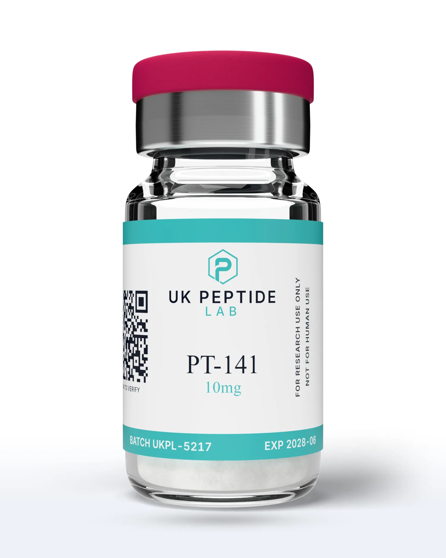 PT-141 10mg research peptide vial, batch UKPL-5217